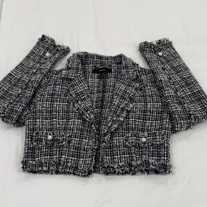 Black and White Tweed Blazer
